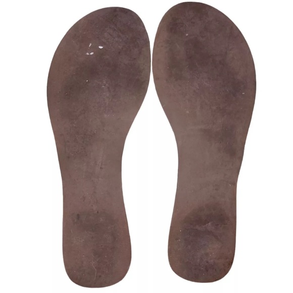 Tory Burch Tumbled Moore Logo Leather Thong City Flat Sandals - Picture 5 of 6